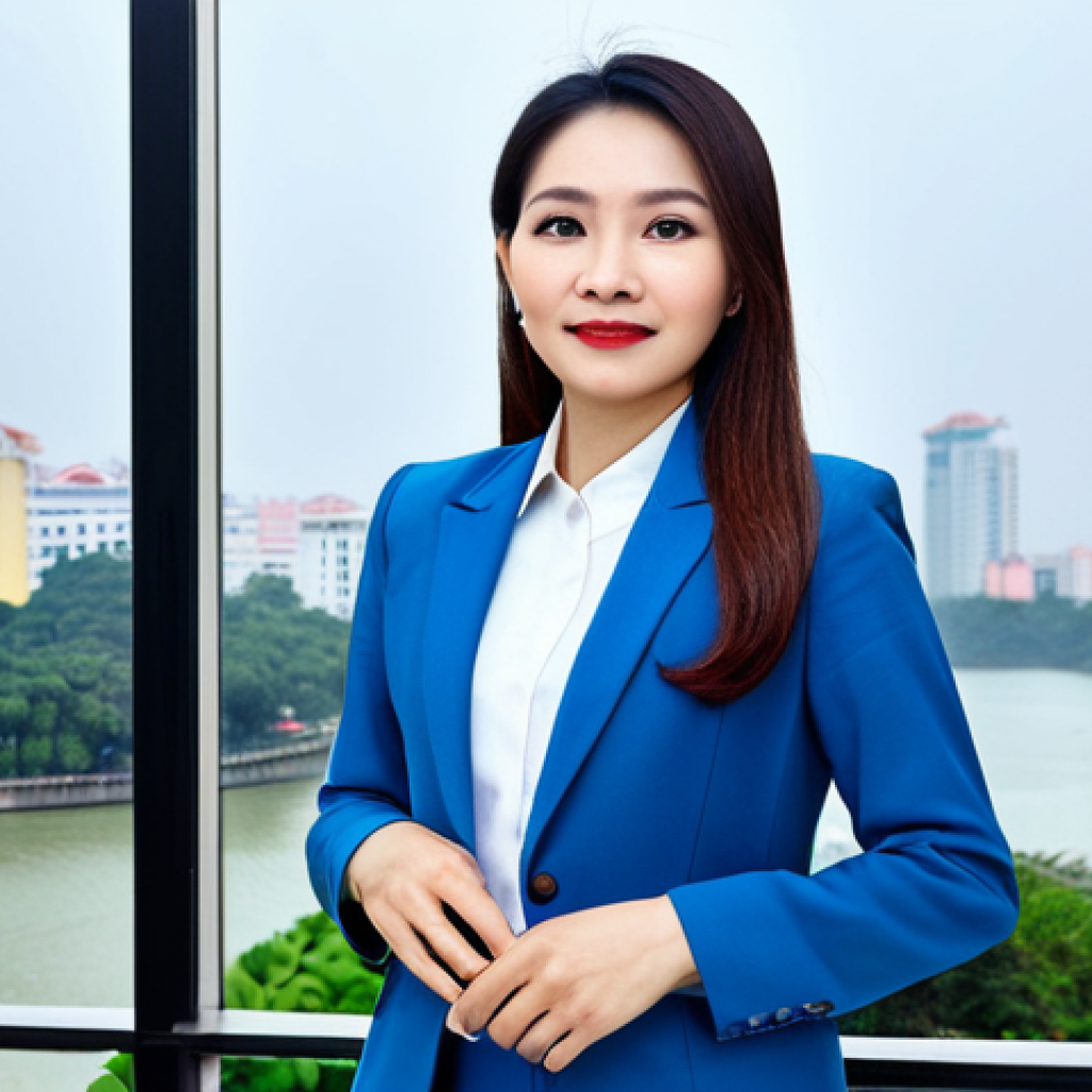 Modern Hanoi Professional**
"A Vietnamese businesswoman, early 30s, in a tailored áo dài cách tân (modernized áo dài), fully clothed and in appropriate attire, standing in a modern office building in Hanoi, Vietnam, with views of Hoan Kiem Lake in the background. Professional lighting, perfect anatomy, natural pose, safe for work, modest, high-resolution, professional photography, soft focus."
**