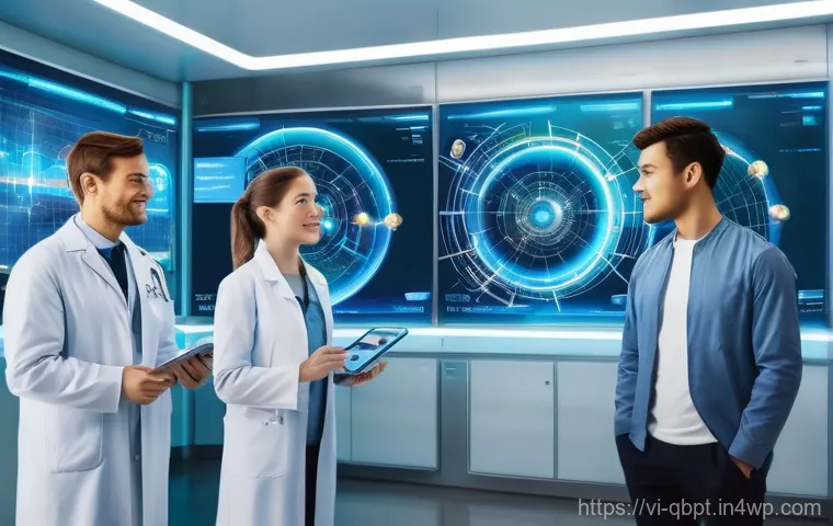양자 기술의 혁신 사례 분석 - **Prompt:** A hyperrealistic image of a cutting-edge quantum computing laboratory. The centerpiece i...