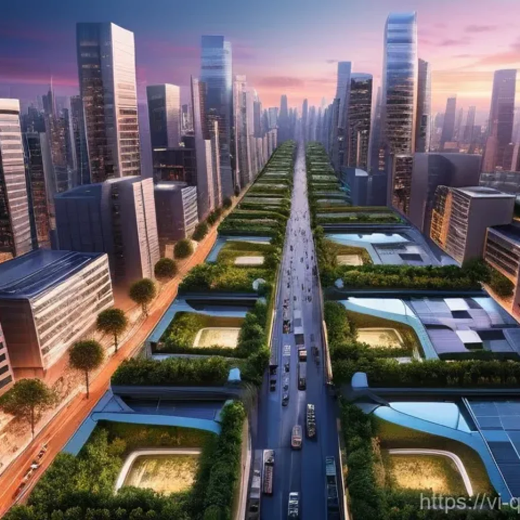 양자컴퓨터와 인공지능의 연관성 - **Prompt 1: Futuristic Urban Harmony**
"A stunning, wide-angle view of a futuristic city at a vi...