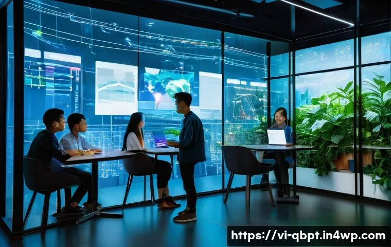 양자 컴퓨팅과 클라우드 기술의 결합 - **Prompt:** A vibrant and dynamic image depicting a diverse group of young Vietnamese professionals ...