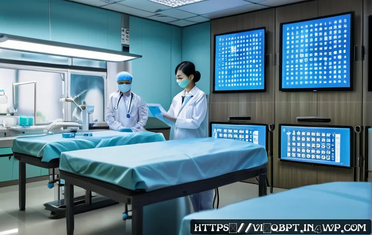 양자 기술의 사회적 영향 분석 - A futuristic Vietnamese hospital scene showcasing quantum technology in healthcare: advanced quantum...